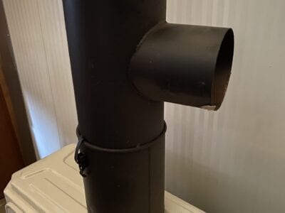 Tee Røgrør med sodpotte 180mm/140mm