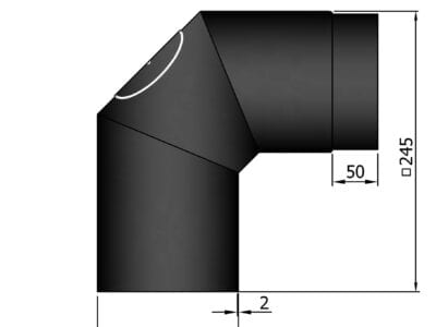 Knærør 90gr. ø120mm 2x45gr. med renseklap