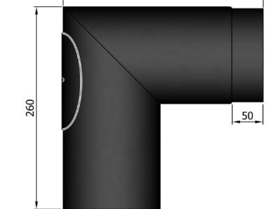 Knærør 90gr. ø120mm skarp knæ med renseklap
