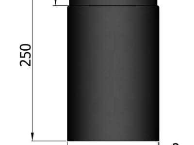 Røg rør ø130mm x 250mm