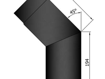Knæ rør 45g ø130mm