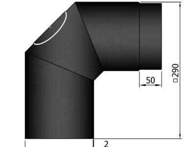 Bøjning 90g Knæ ø130mm med klap.
