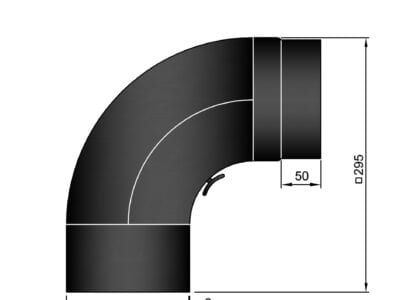 Fuldform bøjning 90 gr.130mm med klap