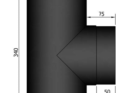 Tee Rør ø130mm med bundprop