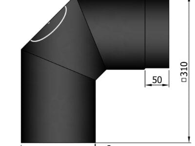 Bøjning 150mm Knærør 2x45 med renseklap