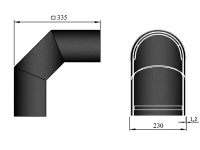 Varmeskjold 2 lags til 150mm knærør