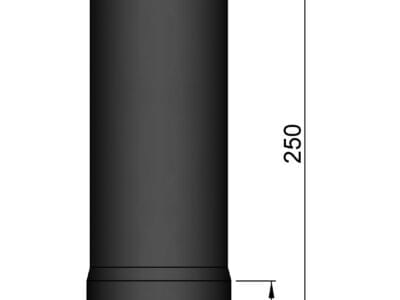 Lige rør ø.80mm x 250mm med pakning.