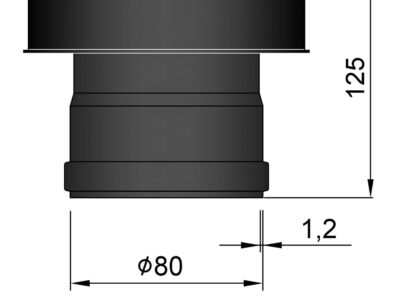 Røgrør reduktion fra ø.80mm til ø.130