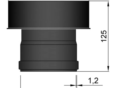 Røgrør reduktion fra ø.80mm til ø.119mm