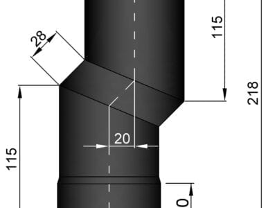 Røgrørs forskyder 20mm ø.80mm