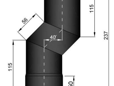 Røgrørs forskyder 40mm ø.80mm