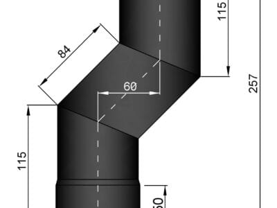 Røgrørs forskyder 60mm ø.80mm
