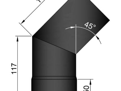 Bøjning 45g ø.80mm med pakning.