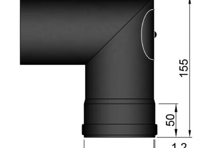 Bøjning 90g. ø.80mm renselem og pakning.