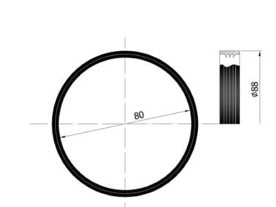 Silikone pakning til røgrør Ø80 passer til pilleovn