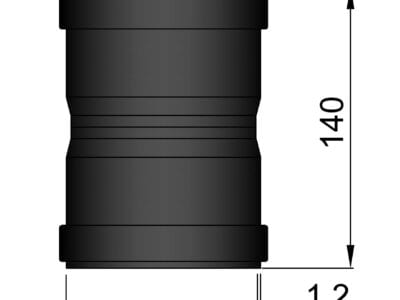 Muffe Røgrør ø.80mm med pakninger.