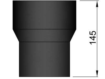 Røgrør reduktion Nippel-Nippel ø.80mm til ø.100mm