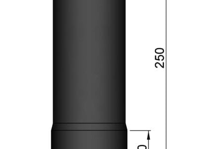 Lige rør ø.100mm x 250mm med pakning.