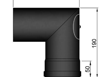 Bøjning 90g. ø.100mm renselem og pakning.
