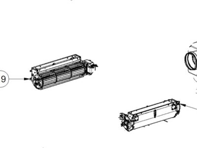 Ventilator / Blæser til Palazzetti / Ecofire pilleovn,Længde 36 cm - diameter 6 cm