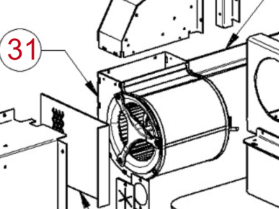 Centrifugal blæser til pilleovn med indvendig motor og flange