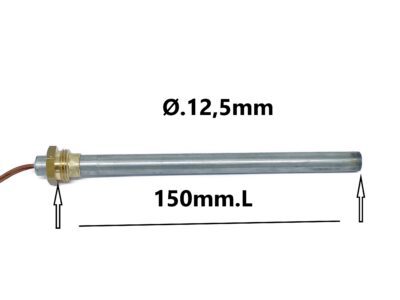 Gløderør med gevind 150mm 350w