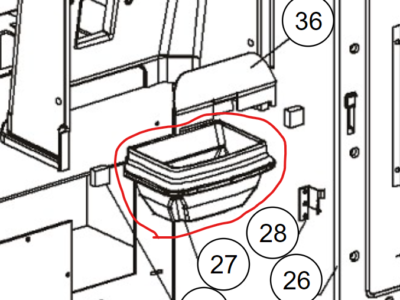 Brændekop, stor, gløderørshullet er i siden til Extraflame pilleovn