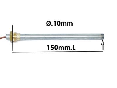 Gløderør med 3/8" gevind, 150mm
