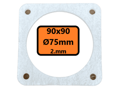 Pakning 90 x 90mm Filt Ø75mm x 2mm