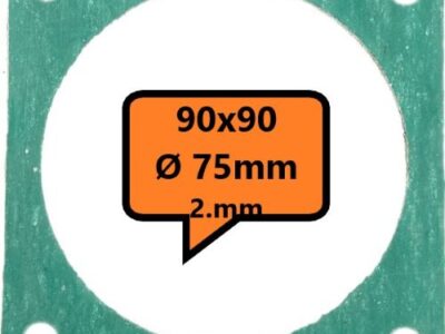 Pakning 90 x 90mm Ø75mm x 2mm