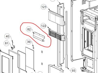Front plade i brændkammer Giusy.