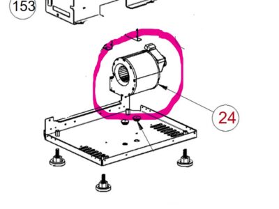 Centrifugal blæser til pilleovn med udvendig motor